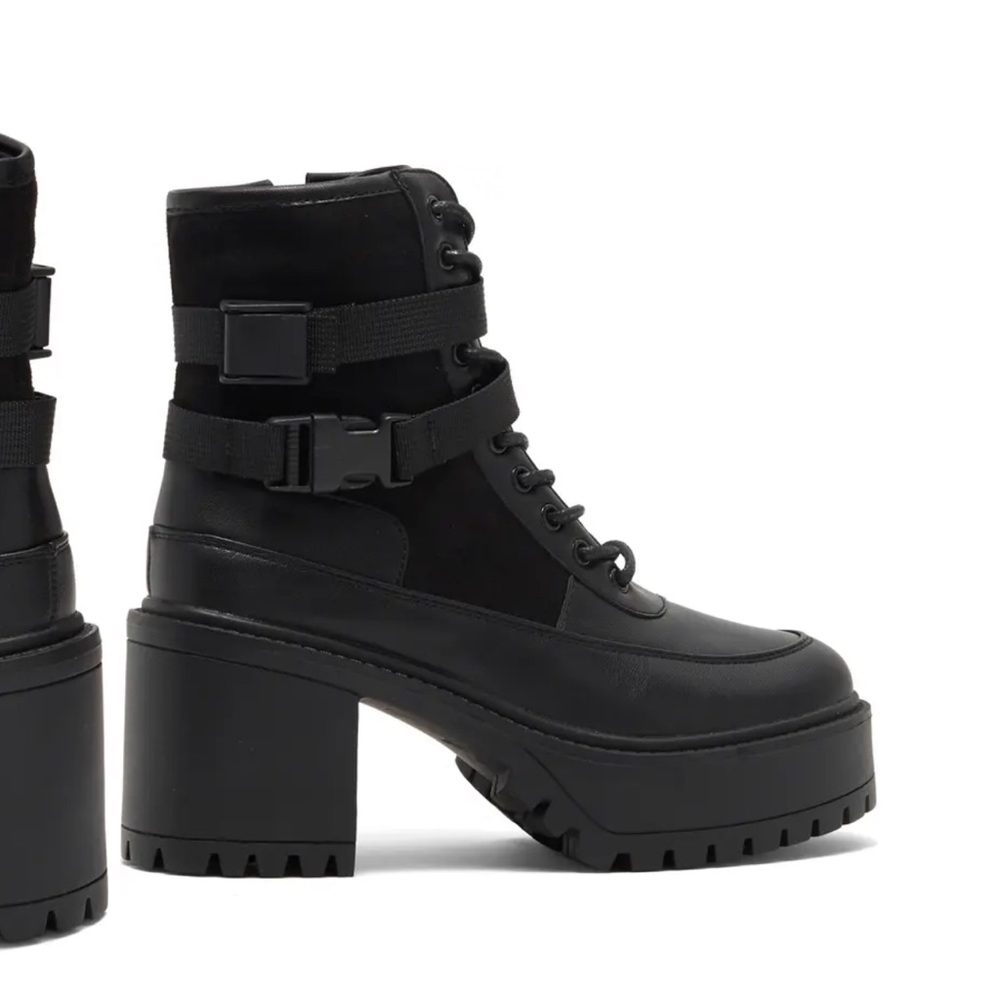 Vegan Leather Lug Sole Bootie.   NEW!!! Without box